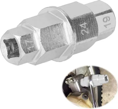 Immagine prodotto di Attrezzo esagonale per moto per la rimozione della ruota anteriore e posteriore, estrattore esagonale per alberi da 17/19/22/24 mm, grigio argento