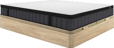 Produktbild von Set 180 x 200 cm Rahmen mit leichtem Naturkarton + 25 cm dicke Hybridmatratze mit 7-Zonen-Taschenfedern und Formgedächtnis-Gelkissen - TOLCA by YSMÉE