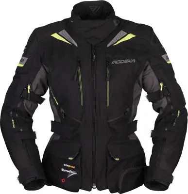 Produktbild von Modeka Panamericana Damen Motorrad Textiljacke, schwarz/neon, 40