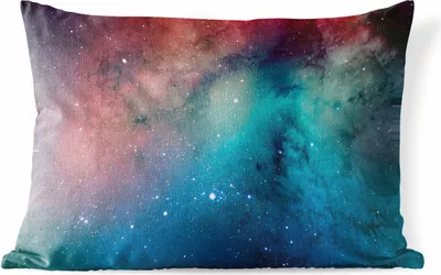 Produktbild von MuchoWow® Outdoor Kissen - Aquarell - Sternenhimmel - Blau - Orange - 60x40 cm - Wetterfest - Lounge Kissen - Zierkissen - Kissen für Innenräume