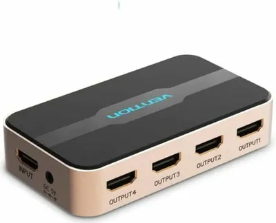 Image de Vention 1 In 4 Out HDMI Splitter 4K@30Hz Gold Aluminum Alloy Type