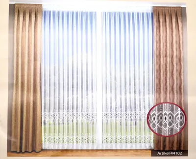 Produktbild von Stickereistores Meterware transparent mit Mittelkante Höhe 320 cm 44102