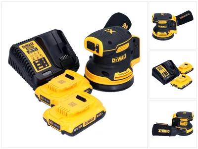 Produktbild von DeWalt DCW 210 D2 Akku Exzenterschleifer 18 V 125 mm Brushless + 2x Akku 2,0 Ah + Ladegerät