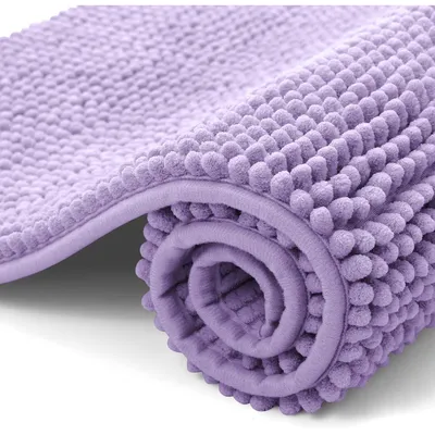 Image de Tapis de bain en microfibre antidérapant, 50x80 cm, couleur lavande, absorbant et lavable