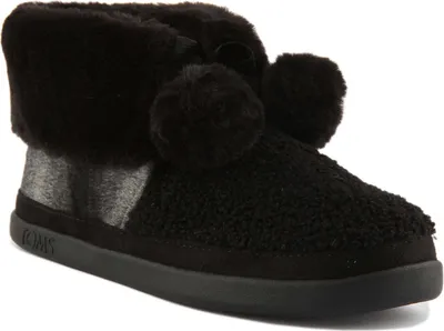 Produktbild von Toms Celeste Frauen Gemütliche Kunstfell Hausschuhe Schwarz – 3,5 UK - 36 EU - 5,5 US / Schwarz