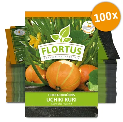 Produktbild von Hokkaidokürbis Uchiki Kuri (100 Stück) | Hokkaidokürbissamen von FLORTUS