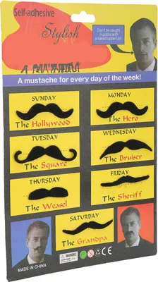 Image de 7pcs Fake Mustaches Set Soft Lint Beard Cosplay Accessories for Halloween Party Black