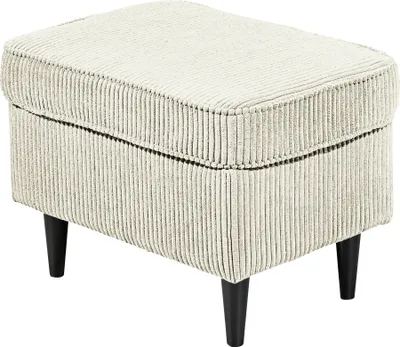 Produktbild von Fußhocker >OSKAR< in cream, Stoffbezug, weich, 100% Polyester - 63x43x42 (BxHxT)