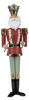 Produktbild von Clayre & Eef Weihnachtsdekoration Nussknacker 37 cm Rot Grün Metall