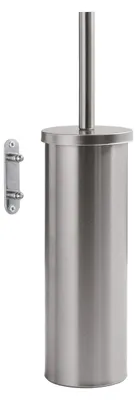 Produktbild von Wand-WC-Bürste aus gebürstetem Edelstahl, platzsparende Wandmontage, kompakte Maße, GINESTRA Kollektion