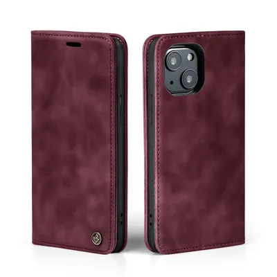 Produktbild von Handy Hülle für Apple iPhone 13 Klapphülle Bookcase Flip Cover Handy Tasche Etui Farbe: Weinrot