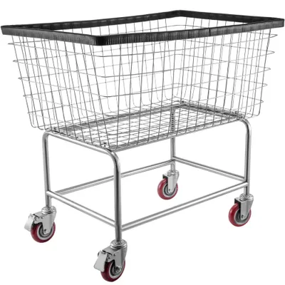 Produktbild von Draht-Wäschewagen - Robuster Draht-Wäschekorb - 4,5 Scheffel - Mit 5-Zoll-Rädern