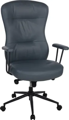 Produktbild von Chefsessel - Blaugrau - Mikrofaser- mit Armlehnen und Sicherheitsdoppelrollen