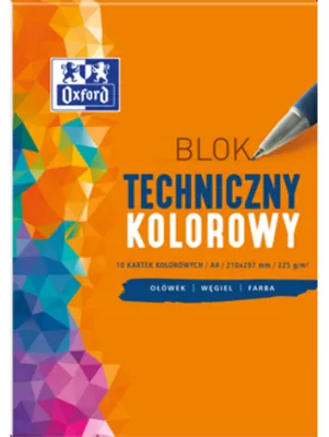 Obrázok produktu pre Blok techniczny A4 10 kartek Oxford kolorowy