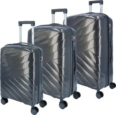 Produktbild von DYX 4 Rollen Trolley 3er Set S/M/L Dubai grau