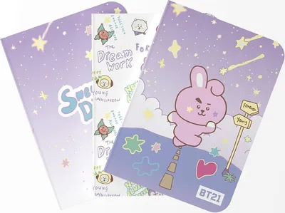 Zdjęcie produktu dla Zeszyt A6 Bt21 Cooky W Linie Kropki Gładki Do Szkoły Zestaw 3Szt, 32 Kartki