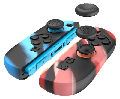 Produktbild von Für Nintendo Switch 2 Joy-Con Silikon Schutz Hülle Joystick Kappen Blau / Rot