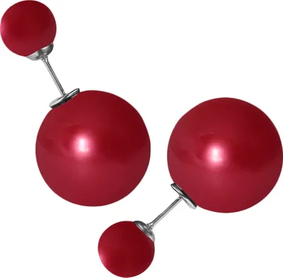 Produktbild von Chirurgenstahl Kugel Ohrstecker Glanz Farbe - Rot