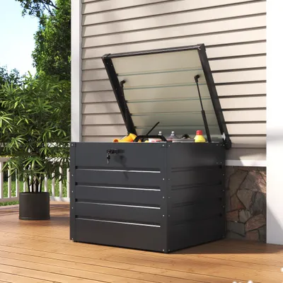 Produktbild von Livingandhome Abschließbarer Metall-Aufbewahrungskasten 200L – robust und sicher