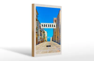 Produktbild von Holzschild Reise 20x30cm Sizilien Italien Europa Urlaubsort