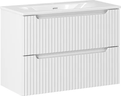Produktbild von Waschtisch 80cm mit Keramikwaschbecken, weiß, NEWPORT-56-WHITE