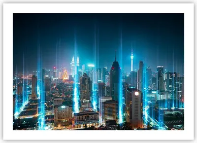 Produktbild von Poster - Poster ohne Rahmen - Stadt Nacht Straße - 70x50 cm - Wand Bild - Wanddeko - Wandbilder - Kunstposter - Wandposter - Bilder - Kunstdruck - Wanddekoration - Wandbild - P2XAA70x50-3903