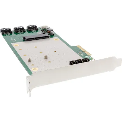 Produktbild von Karta rozhrania InLine®, 3x + 1x SATA 6 Gb/s, RAID 0,1,10 JBOD, s 2x M.2 (NGFF), PCIe 2.0 (PCI-Express)