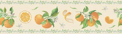 Zdjęcie produktu dla Sanders & Sanders samoprzylepna granica tapety egzotyczne owoce i liście pomarańczowymIzielonym 10 x 500 cm