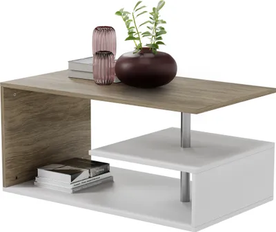 Obrázek produktu pro Konferenční stolek, 90 x 50 x 41 cm, bílo/hnědá
