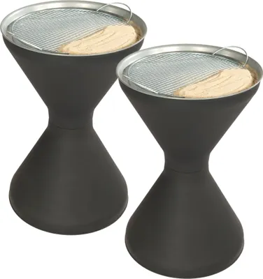 Produktbild von Novaliv 2x Standaschenbecher für draußen 60cm hoch 40cm Ø inklusive 2x Beutel Sand Standaschenbecher outdoor Aschenbecher für draussen stehend verzinktes Metallsieb Aschenbecher Ständer Raucherpause