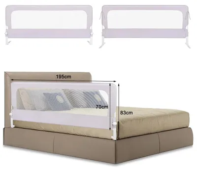 Image de Barrière de lit pliable, 1 pièce, barrière de sécurité pour enfants, en tissu Oxford et en PP, dimensions 180/200 x 70 x [hauteur]