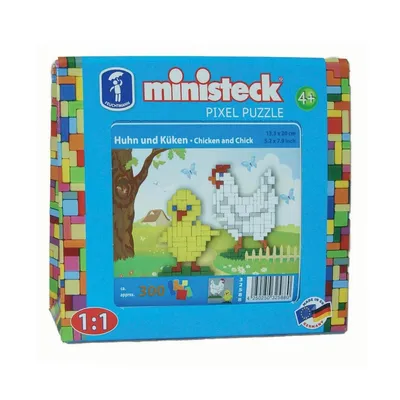 Produktbild von Ministeck Farm Chicken - Small Box - 300pcs, 300 Stück(e), 4 Jahr(e), Junge/Mädchen, Kind, Mehrfarbig, Mosaik-Tafel