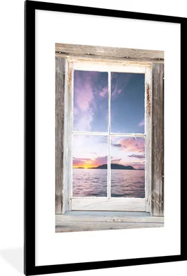 Produktbild von MuchoWow® Gerahmtes Poster Aussicht - Insel - Meer 60x90 cm - Poster mit Schwarzem Bilderrahmen Wandposter Rahmen Foto Bilder - Dekoration - Wandposter Wohnzimmer - Hochwertig