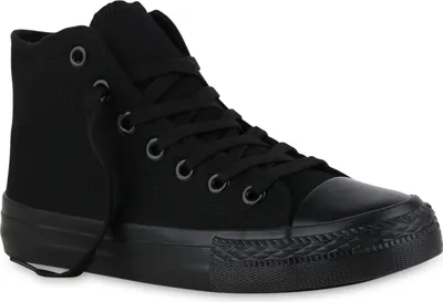 Produktbild von VAN HILL Damen Sneaker High Schnürer Bequeme Freizeit Stoff Schuhe 902294, Farbe: Schwarz, Größe: 43