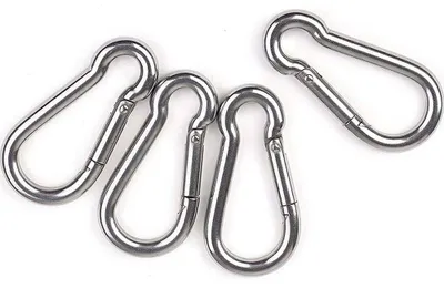 Produktbild von 4er-Packung Edelstahl-Federkarabiner (7,6 cm)