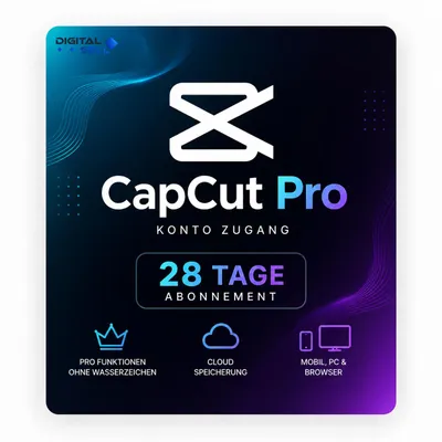 Produktbild von CapCut Pro – 28 Tage Konto-Zugang | Digitales Konto | Versand per E-Mail