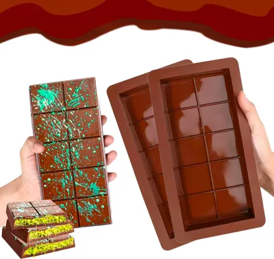Produktbild von 2xSchokoladenform Pralinenformen Pralinenform Extra tief Schokoladenform Zur Herstellung von Schokoladenpralinen Schokoladentafeln etc