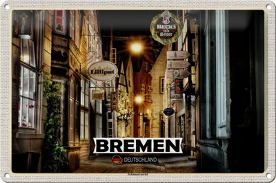 Produktbild von Blechschild Städte Bremen Deutschland Schnoorviertel 30x20cm