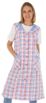 Produktbild von Elzusha - Damen-Schürze mit Knöpfen und Karomuster