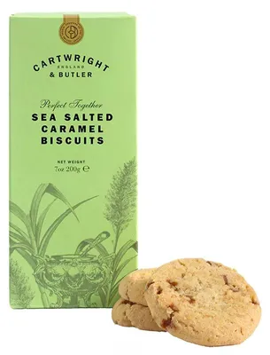 Produktbild von Salted Caramel Biscuits, Gebäck mit gesalzenem Karamell, 200 g, Cartwright & Butler, England