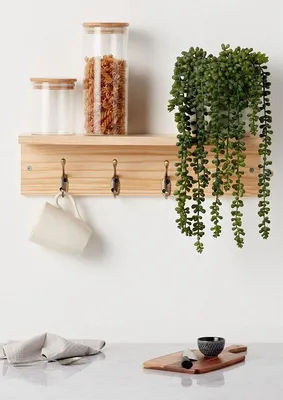 Image de Porte-manteau mural en laiton avec 4 crochets, multifonctionnel, 11,5 x 45 cm, pour le couloir, la cuisine et la salle de bains