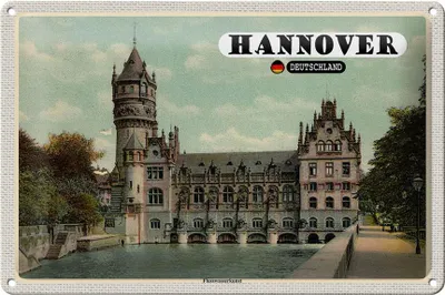 Produktbild von Blechschild Städte Hannover Flusswasserkunst Schloss 30x20cm