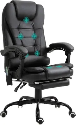 Produktbild von Famanu Massagestuhl Ergonomisch mit Verstellbarer Höhe und Drehfunktion - Schwarz