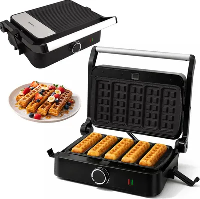 Produktbild von Syntrox Germany Multifunktionsmaker 1000W Wechselplatten Edelstahl schwarz