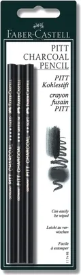 Produktbild von FABER-CASTELL Kohlestift Pitt fettfrei schwarz 3 in BK