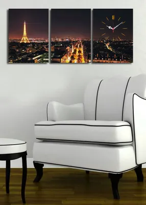 Produktbild von Opviq, 3P3040CS- CLA3615, Bunt, Wanduhren, 96 x 40 cm, 100% Wildleder -Leinwand