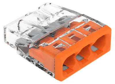 Obrázok produktu pre Wago 2273-203 Pripojovacia svorka transparentná oranžová pre pevné typy vodičov 3-wire do 0,5-2,5qmm