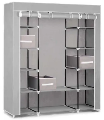Obrázok produktu pre Massido 680011 Velká textilní skříň se zásuvkami 45 x 135 x 170 cm, šedá
