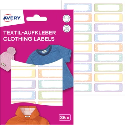 Immagine prodotto di AVERY Zweckform ETVET36M 36 AVERY Zweckform Namensetiketten farbsortiert 46,0 x 13,0 mm