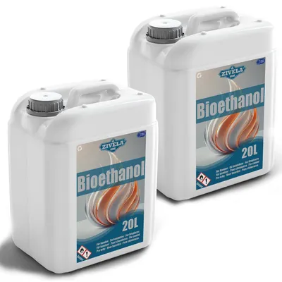 Image de Bioéthanol 96,6 % pour cheminée et brûleur d'ambiance, contenant 40 litres